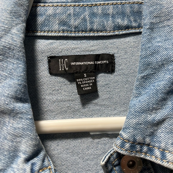 INC International Concepts Light Blue Studded Jean Jacket - Picture 3 of 3